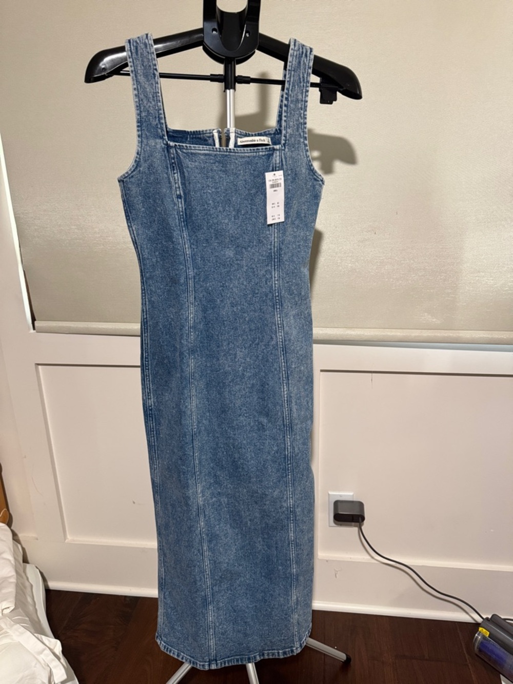 Abercrombie & Fitch Blue Denim Midi Dress